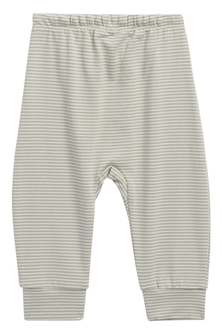 Kids' Stripe Drawstring Brushed Jersey Pants, Alternate, color, SAGE