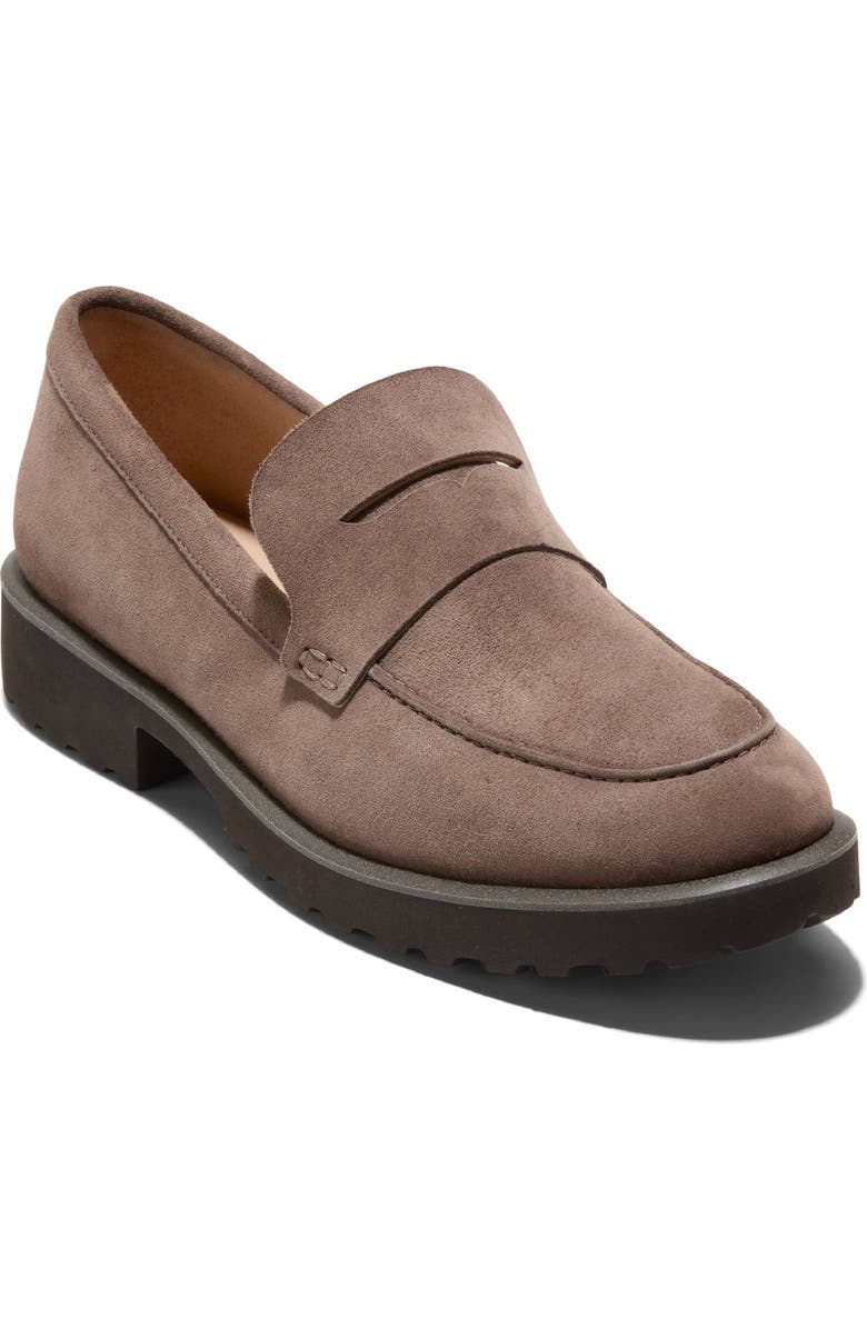 Cole Haan Geneva Platform Penny Loafer, Main, color, Lava Suede