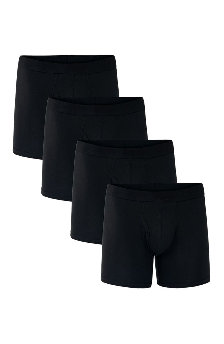 Pact Organic Cotton Everyday Boxer Brief 4-Pack, Alternate, color, Black