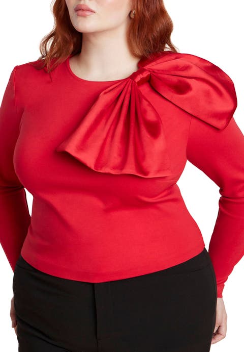 Strong Shoulder Top With Bow (Plus Available)