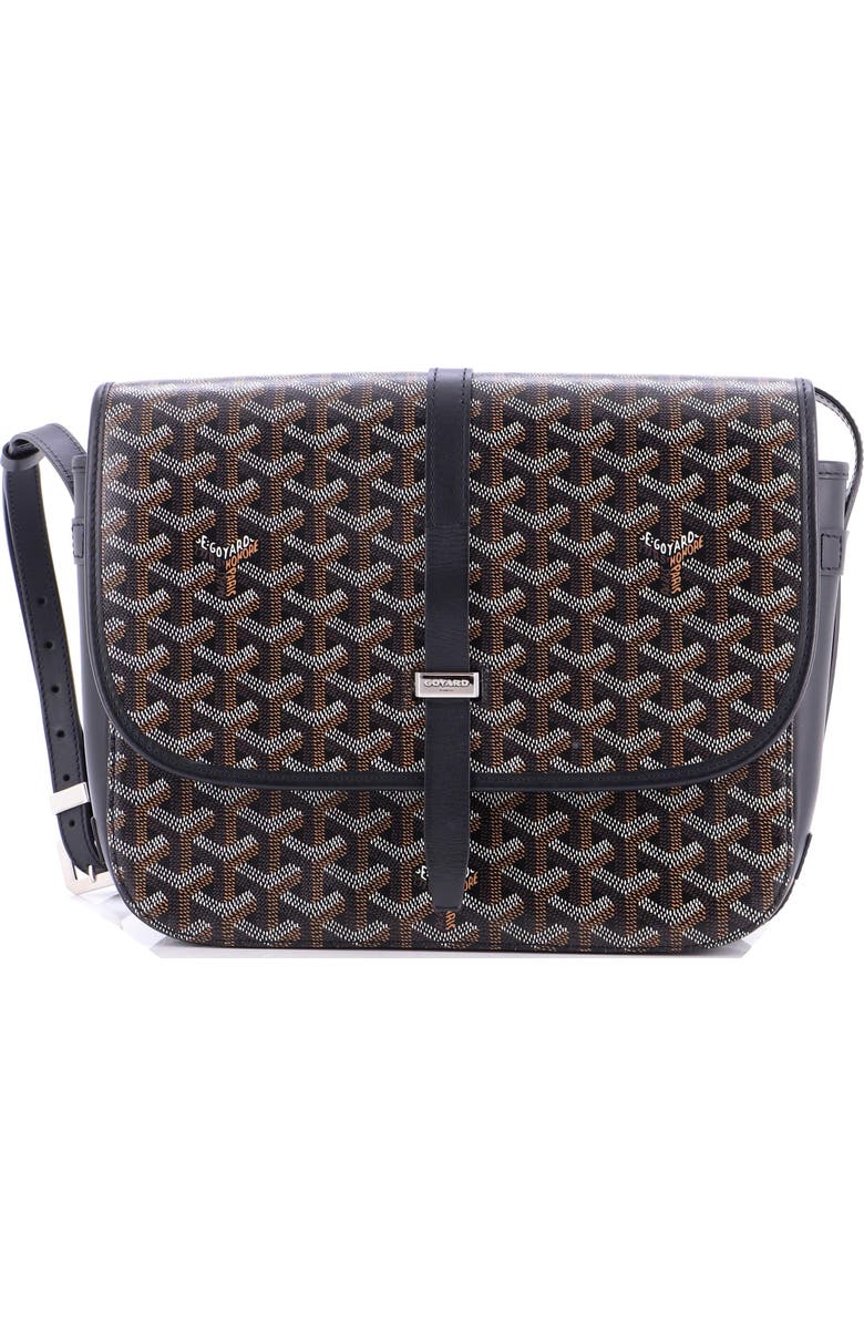 Pre-Owned Goyard Belvedere II Messenger Bag Coated Canvas MM, Main, color, Black
