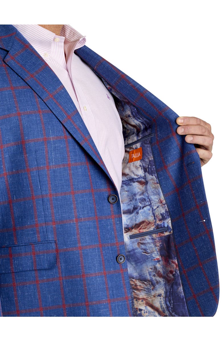 Tallia Big & Tall Windowpane Sport Coat, Alternate, color, Blue