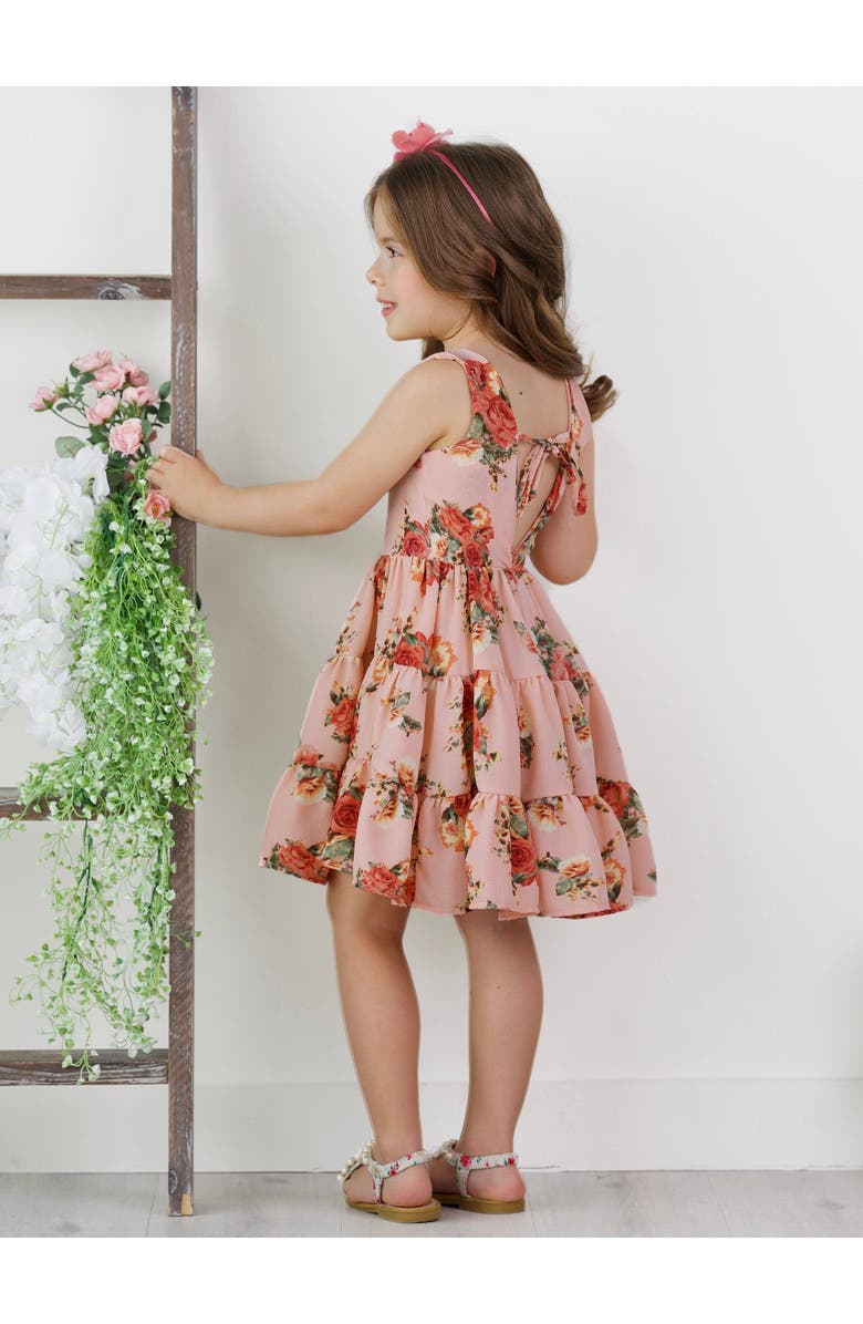 Mia Belle Girls Girls Boho Blossom Tank Tiered Dress, Alternate, color, Pink