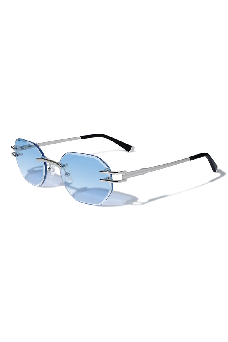 Emil 54mm Rimless Sunglasses, Alternate, color, Blue