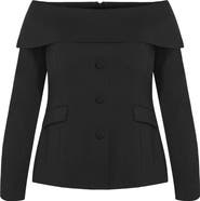 City Chic Phoenix Off the Shoulder Blazer