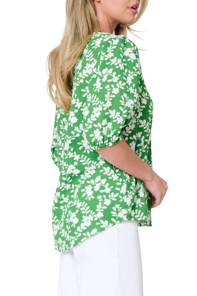 Meadow Print Puff Sleeve Top, Alternate, color, GREEN TRELLIS
