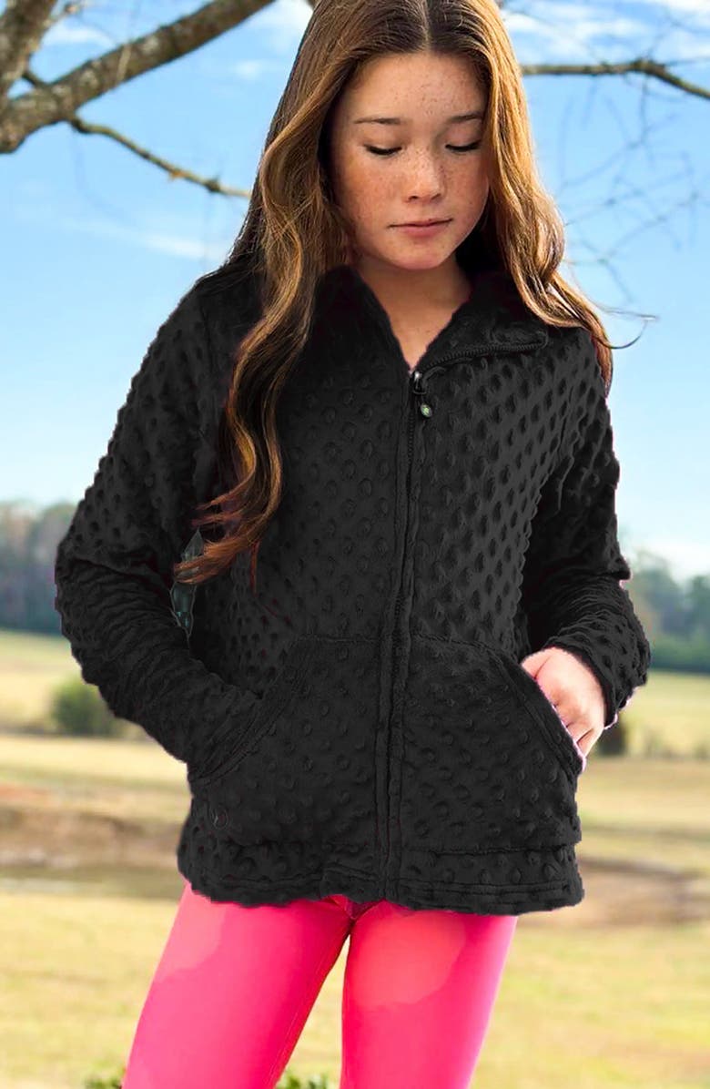 Limeapple Minky Bubble Zip Hoodie, Alternate, color, Black