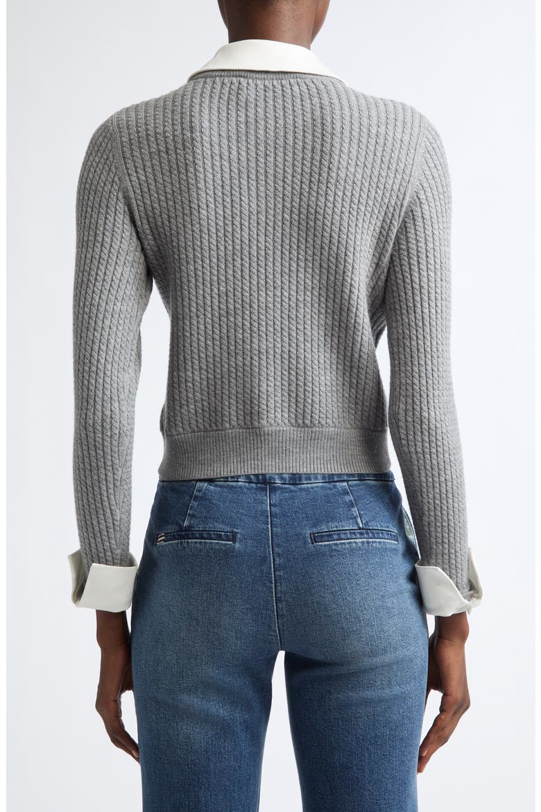 Porla Double Collar Wool Blend Sweater, Alternate, color, MEDIUM HEATHER GREY