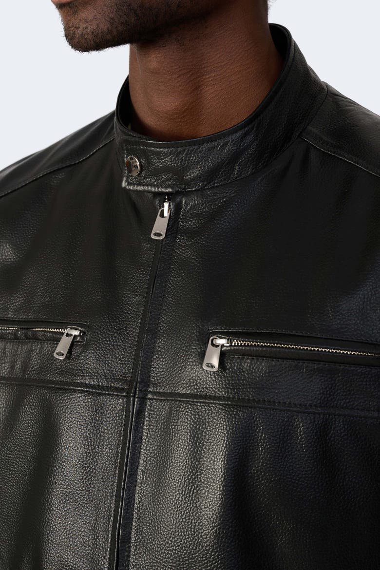 Oswald Leather Jacket, Alternate, color, Black