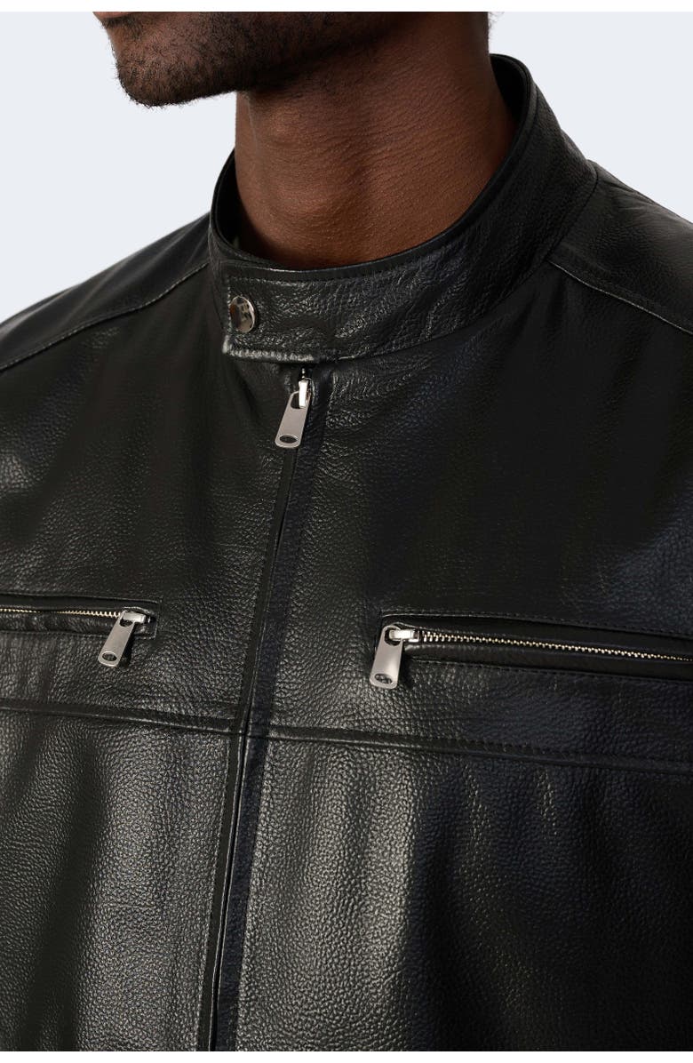 Furniq UK Oswald Leather Jacket, Alternate, color, Black