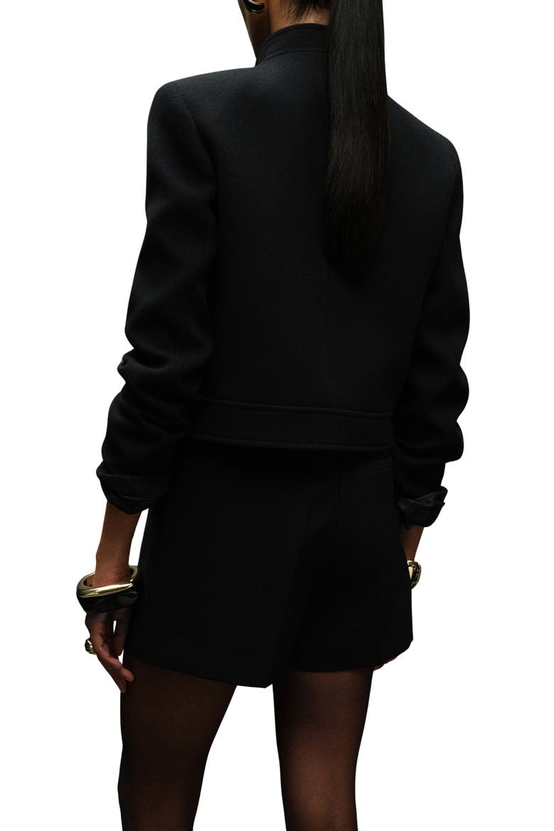Claudia Button Front Jacket, Alternate, color, BLACK