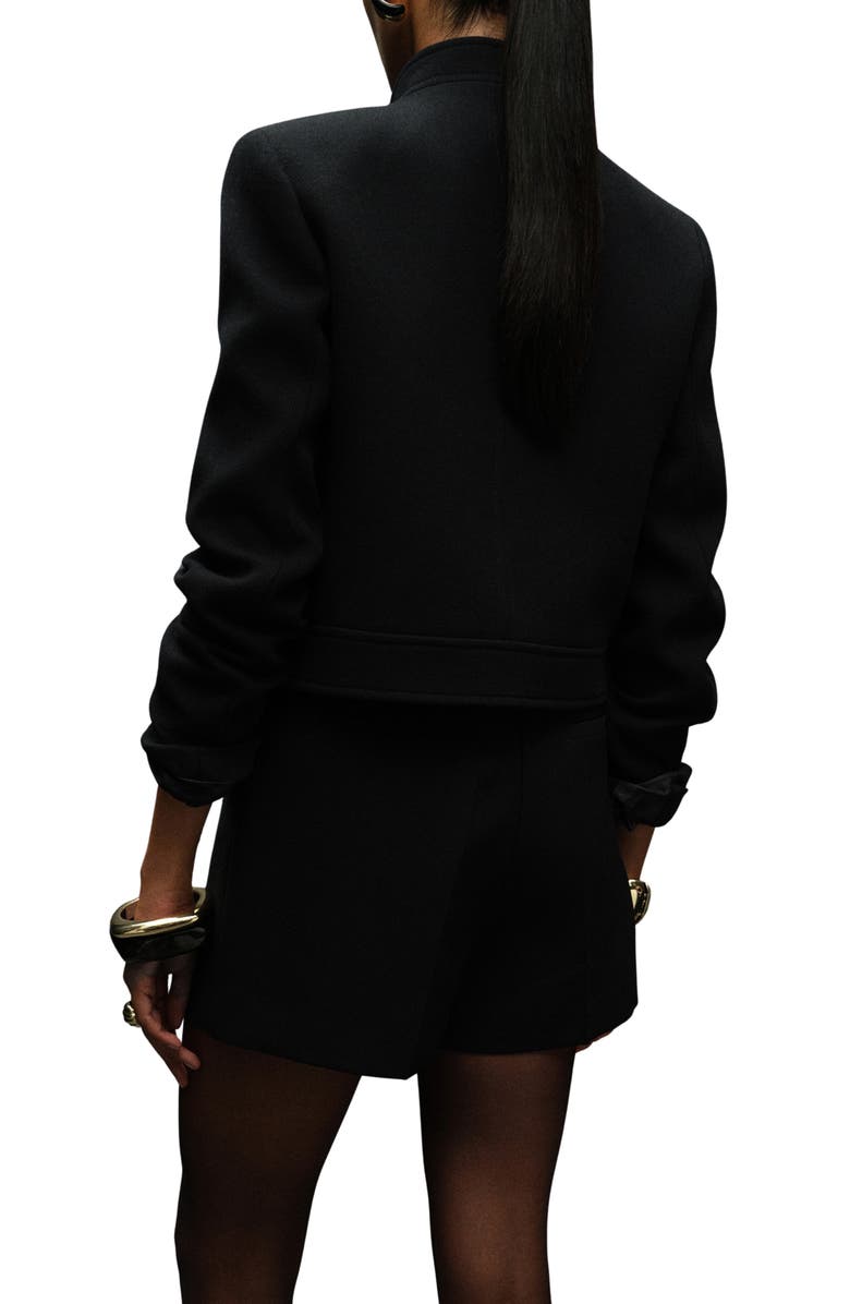 MANGO Claudia Button Front Jacket, Alternate, color, Black