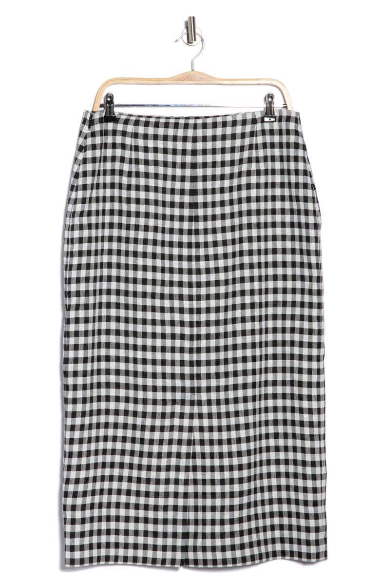 A.L.C. Phoebe Gingham Linen Blend Skirt, Alternate, color, Black/ Cream