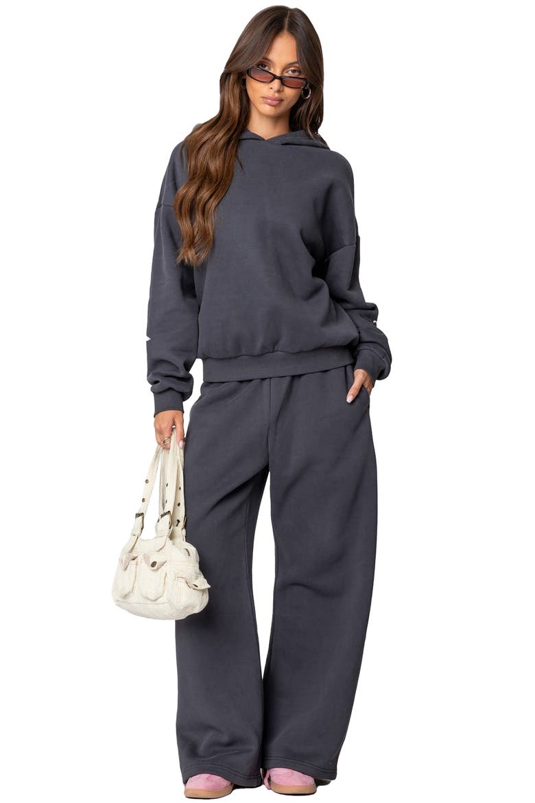 Bonney Bow Oversize Hoodie, Alternate, color, DARK GRAY