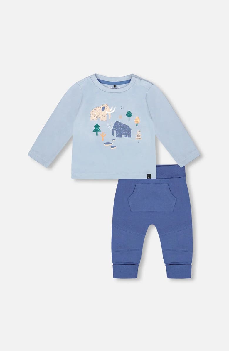 Deux par Deux Organic Cotton Jersey Two-Piece Top and Pant Set, Main, color,