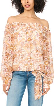 Vince Camuto Off the Shoulder Tie Hem Top