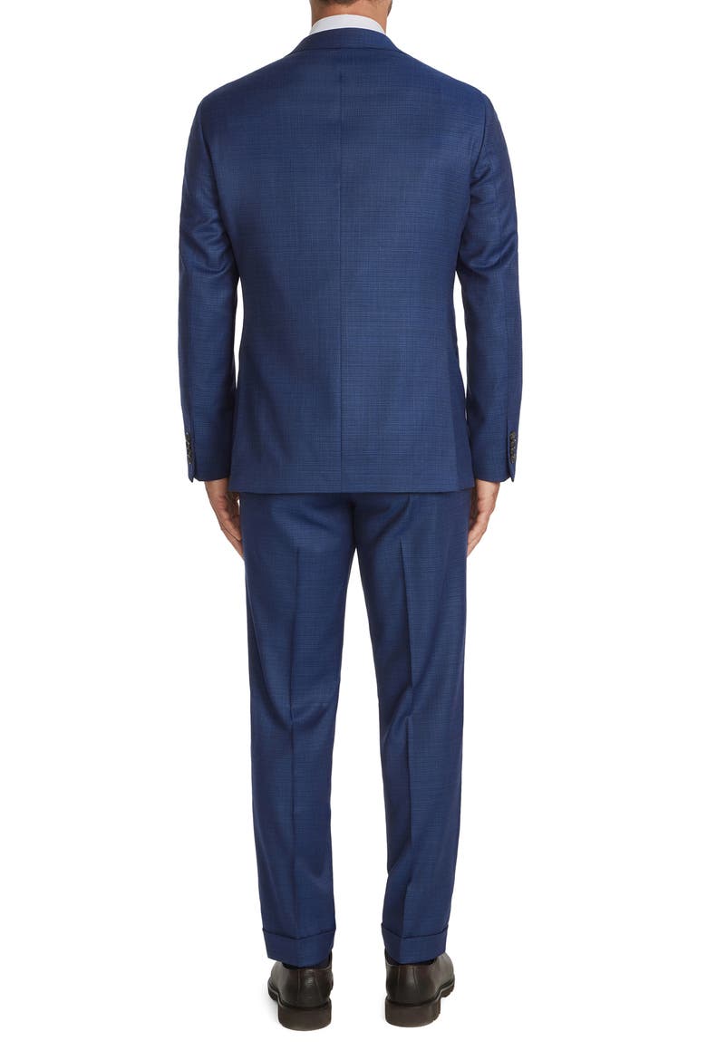 Esprit Blue Slub Wool Suit, Alternate, color, MID BLUE