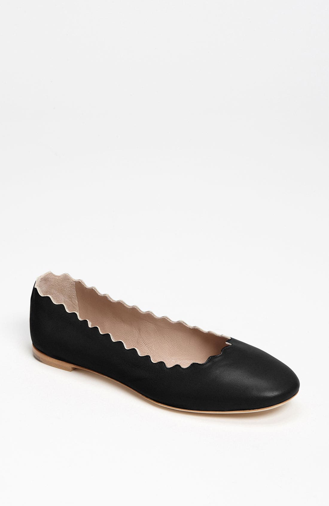Chloé Scalloped Ballet Flat, Main, color, 