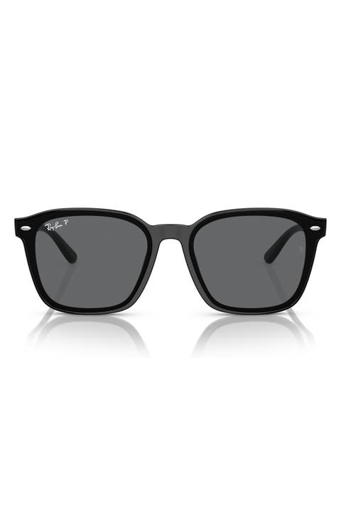 66mm Polarized Oversize Square Sunglasses