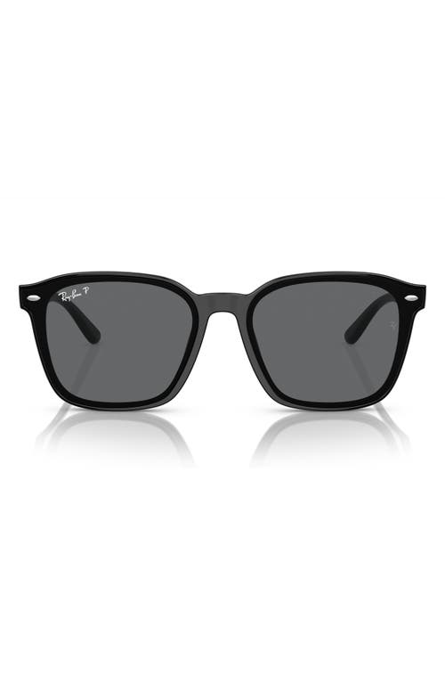 Ray Ban Ray-ban 66mm Polarized Oversize Square Sunglasses In Black