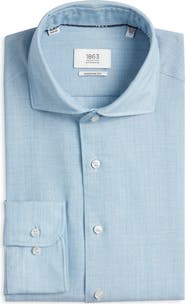 1863 by Eterna Soft Luxury Modern Fit Wool & Linen Non-Iron Dress Shirt