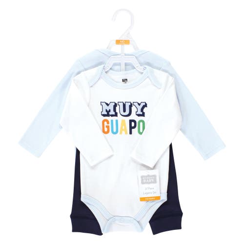 Hudson Baby Coordinated 3-piece Outfit With Long-sleeve Bodysuit & Pants In Multi