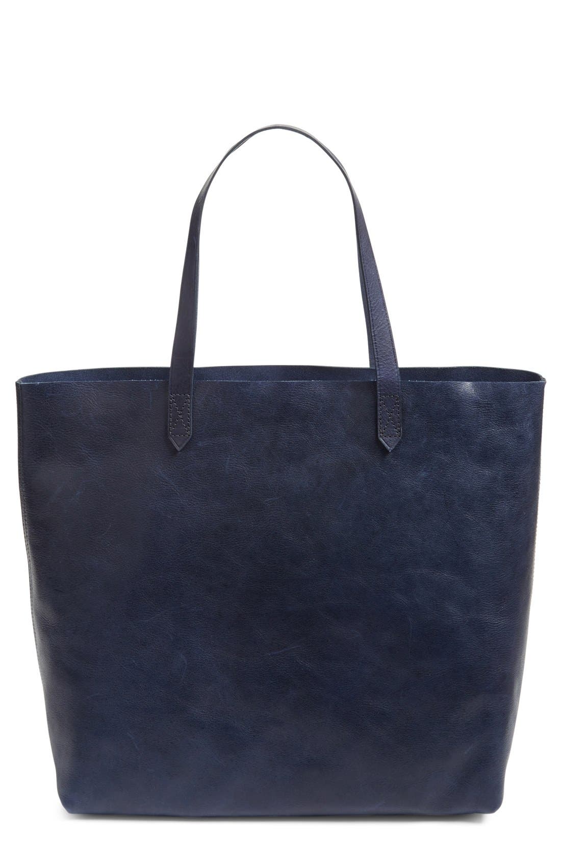 'Transport' Leather Tote, Main, color, INK