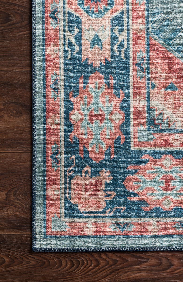 LOLOI II Rosette Collection Rug - Turquoise/Terracotta - 7'-6" x 9'-6", Alternate, color, Turquoise / Terracotta