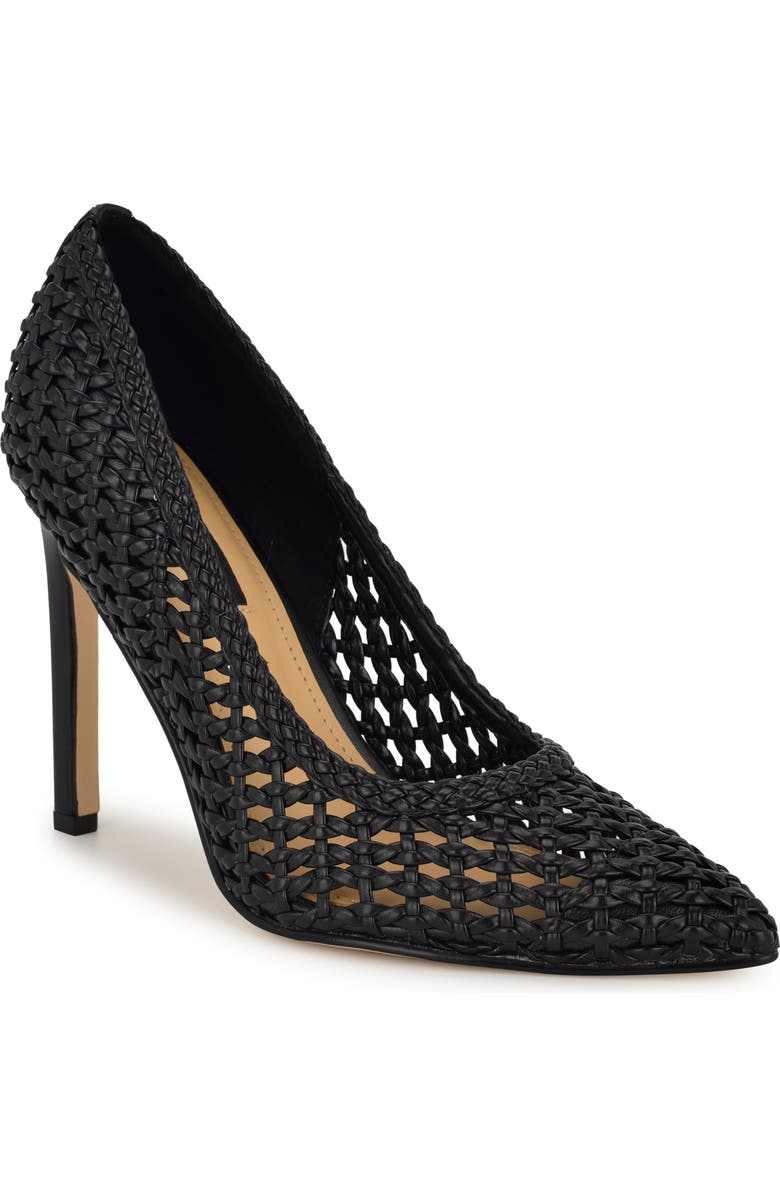 Nine West Tatiana Pointed Toe Pump, Main, color, Black Woven
