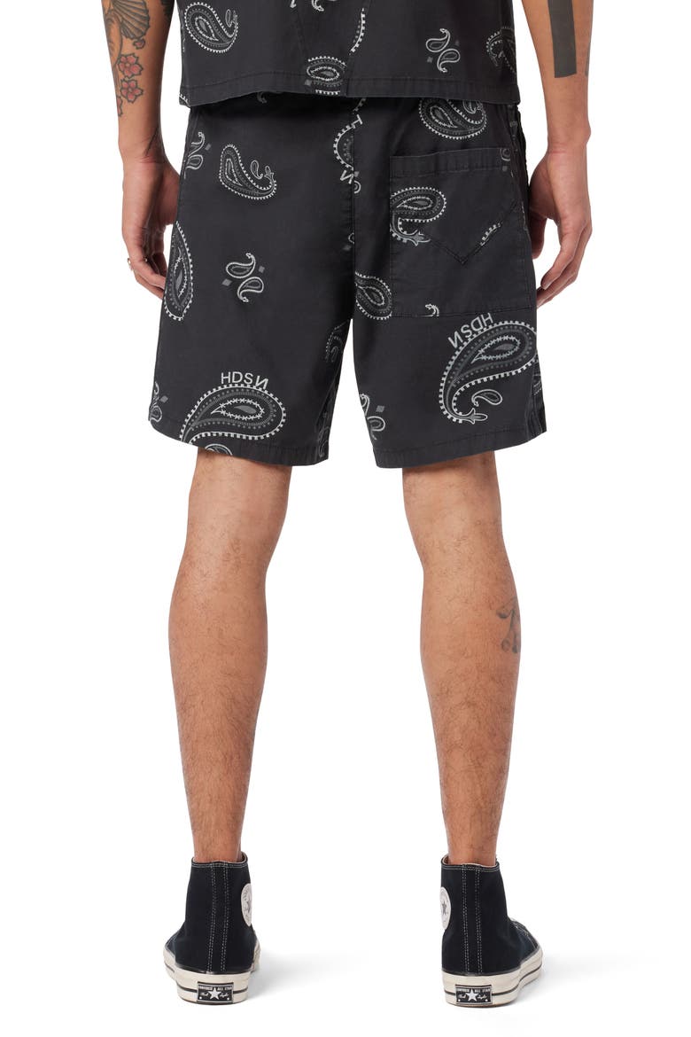 Racer Stretch Ripstop Drawstring Shorts, Alternate, color, BLACK BANDANA