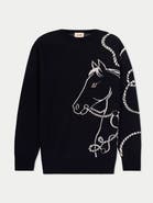 Gobi Cashmere Cashmere Horse Jacquard Sweater