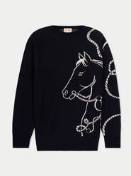 Gobi Cashmere Cashmere Horse Jacquard Sweater
