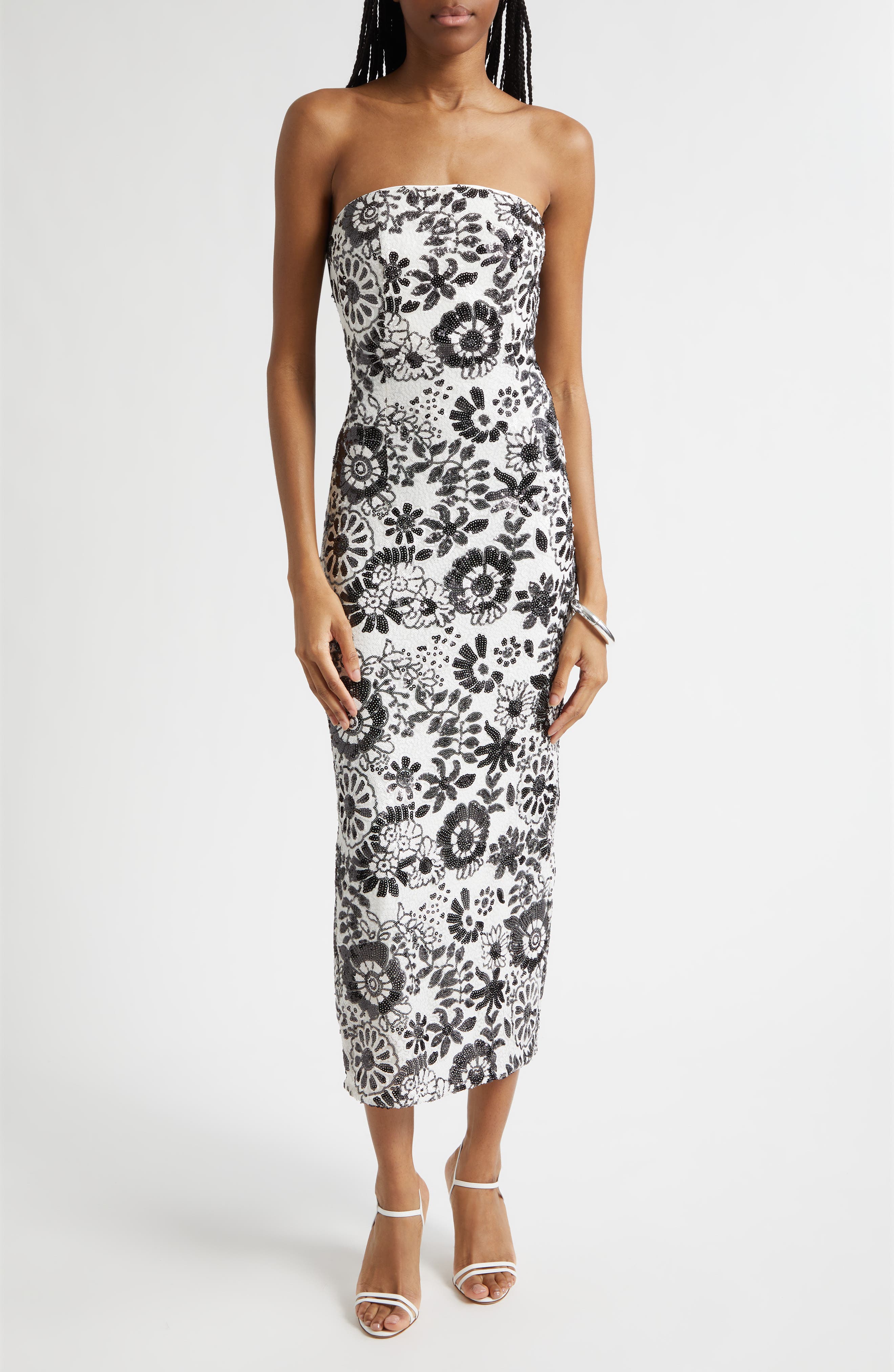Bonnie Sequin Strapless Sheath Dress