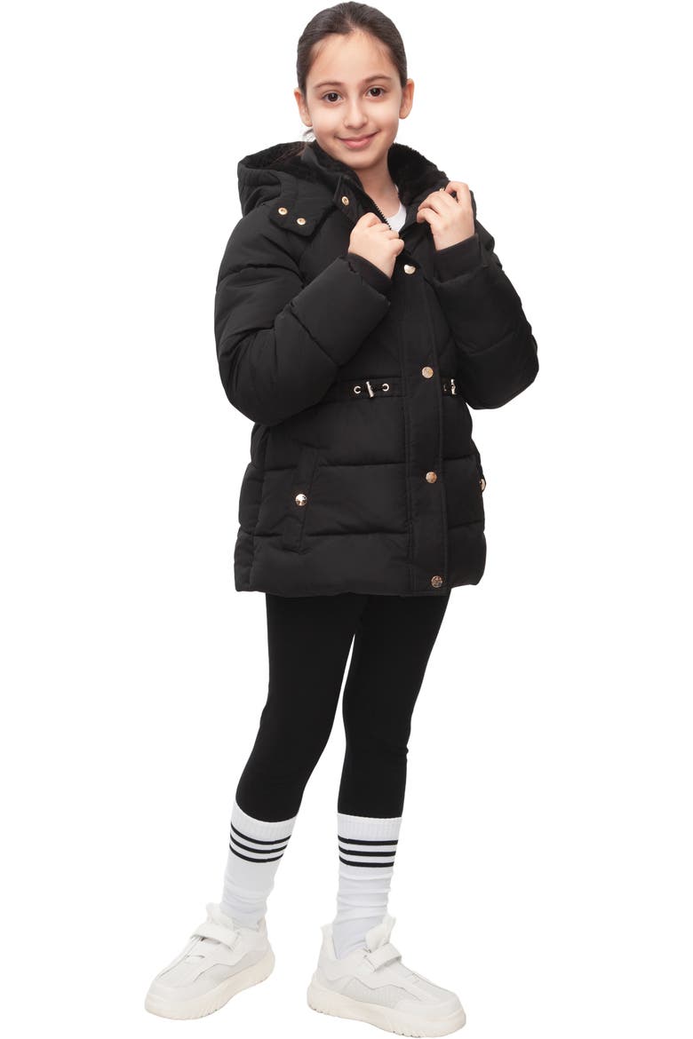 Kids' Timeless Quilted Coat, Alternate, color, Black