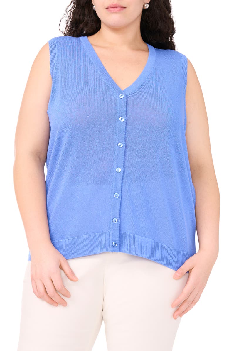 Halogen<sup>®</sup> Sleeveless Button-Up Sweater, Main, color, Ultramarine