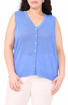 Halogen® Sleeveless Button-Up Sweater