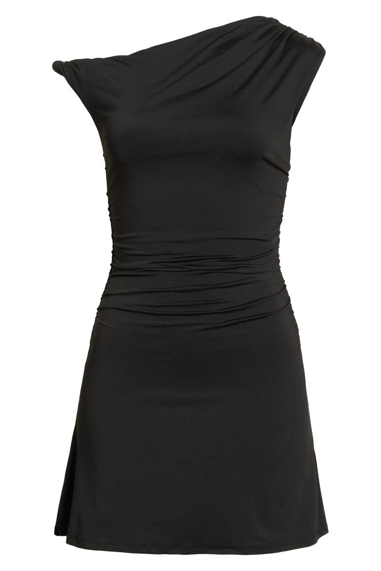 Noa One-Shoulder Minidress, Alternate, color, BLACK