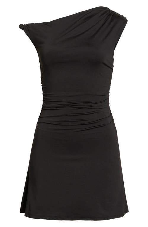 Nia Noa One-shoulder Minidress In Black