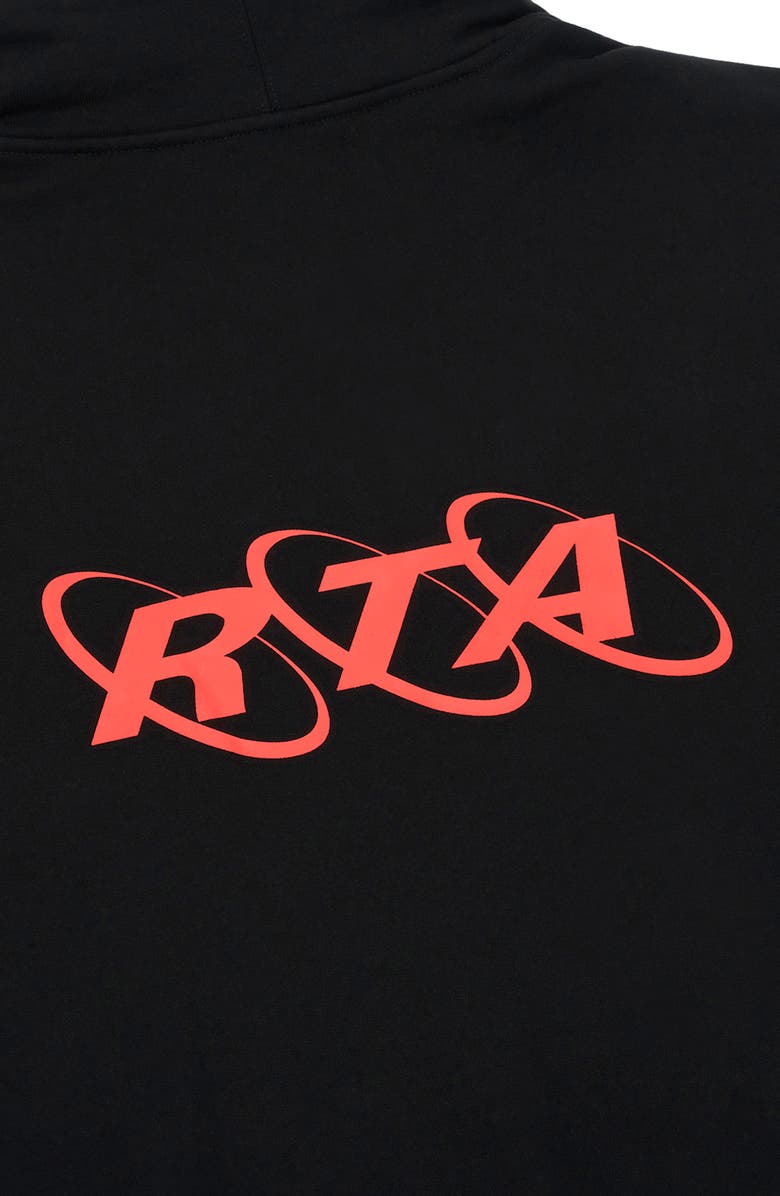RtA Ren Planetary Layered Zip Graphic Hoodie, Alternate, color, Black Planetary