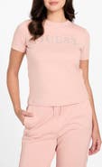 GUESS Octavia Rhinestone Organic Cotton Blend T-Shirt