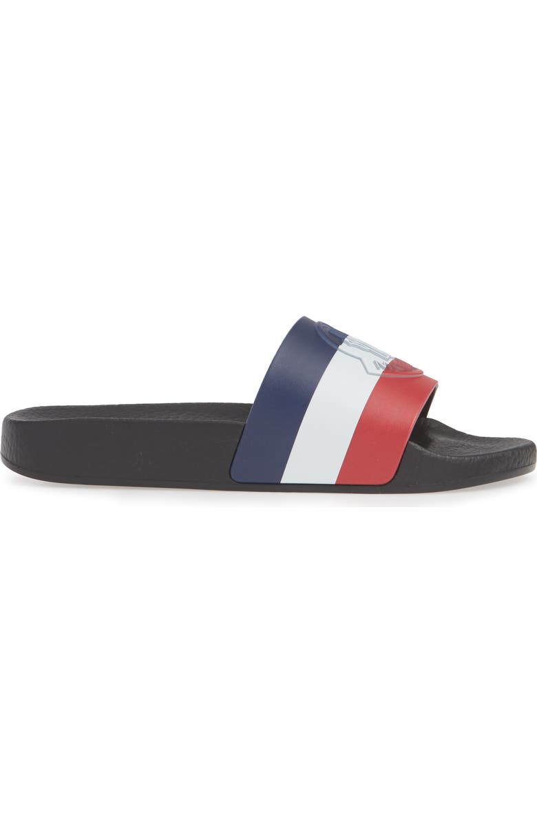 Moncler Jeanne Logo Embossed Slide Sandal, Alternate, color,