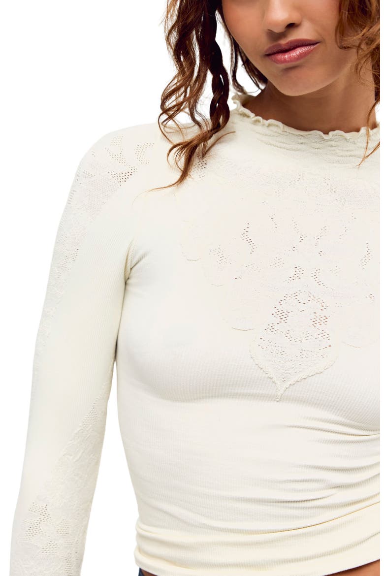 Intimately FP Mixed Feelings Mock Neck Top, Alternate, color, CLEAN IVORY