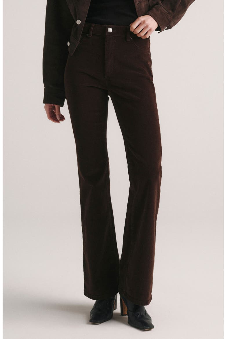 Bridget Petite High Waist Bootcut Instasculpt Corduroy Jeans, Main, color, METEORITE