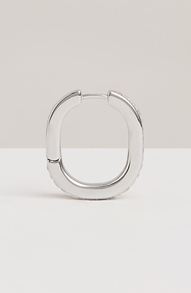 Reiss Mia Modern Cubic Zirconia Hoop Earrings, Alternate, color, Silver Tone/ Clear Crystal