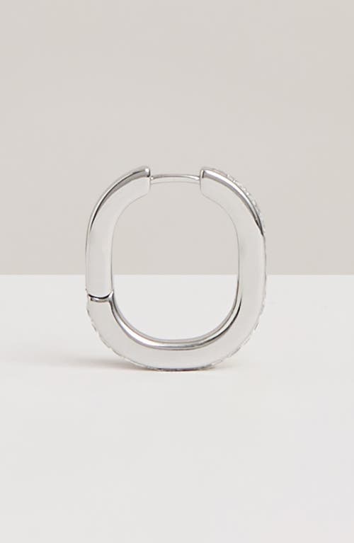 Reiss Mia Modern Cubic Zirconia Hoop Earrings In Silver Tone/clear Crystal