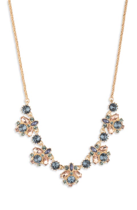 Beauty in Blue Crystal Frontal Necklace