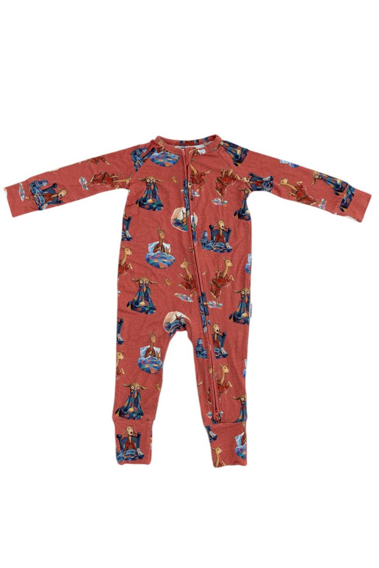 Llama Llama Red Pajama Double Zipper Convertible Romper, Main, color, Red