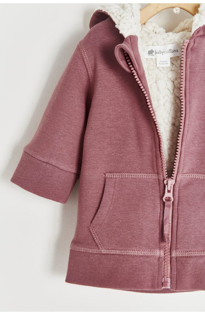 Babycottons Tree Fleece & Teddy Fleece Hoodie, Alternate, color, Purple