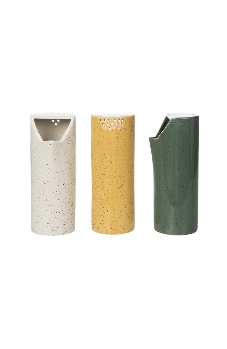 Transpac Ceramic Plant Shower Set of 3 Decorative Planters for Home Spring Decor, Main, color, Multicolored