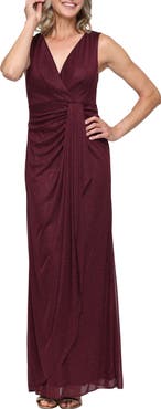 Alex Evenings Sleeveless Glitter Mesh Gown